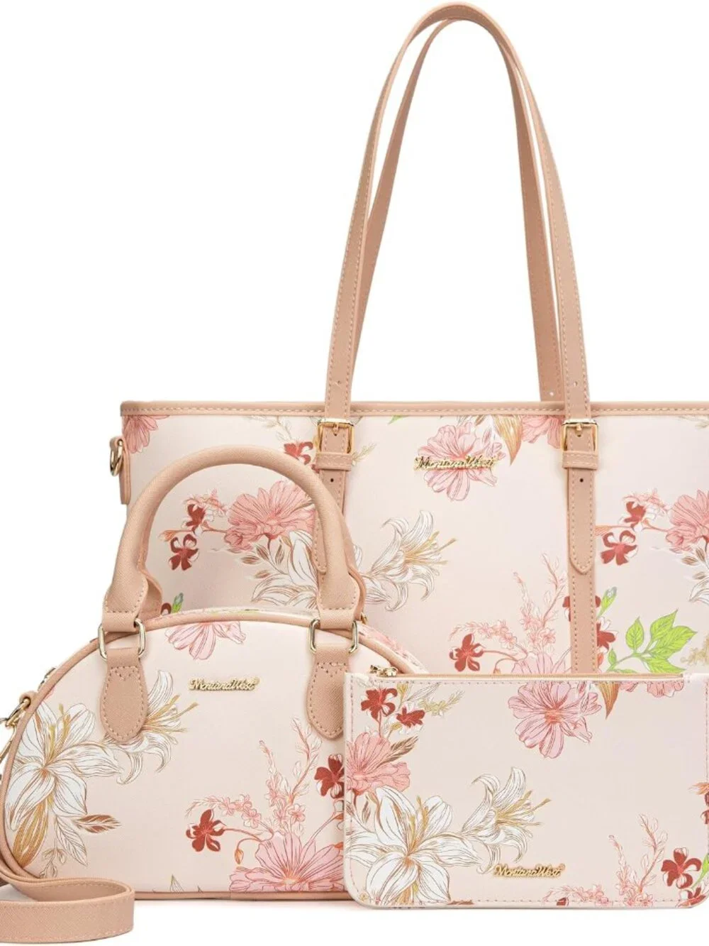 Purses for Women 3PCS Set Large Work Tote Bag with Crossbody Bag and Wallet